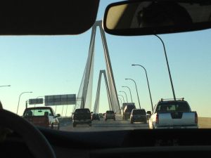 Finally going over the bridge to Charleston!