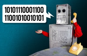 robot on the phone