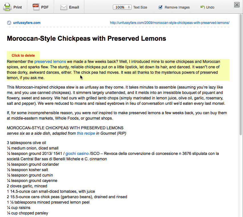 Print Friendly Modal Window