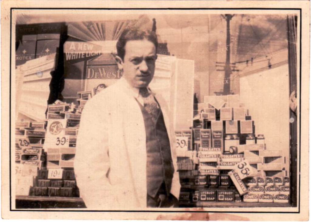 Shia in his pharmacist's overcoat