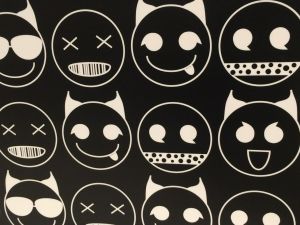 detail of Barbara Kruger installation