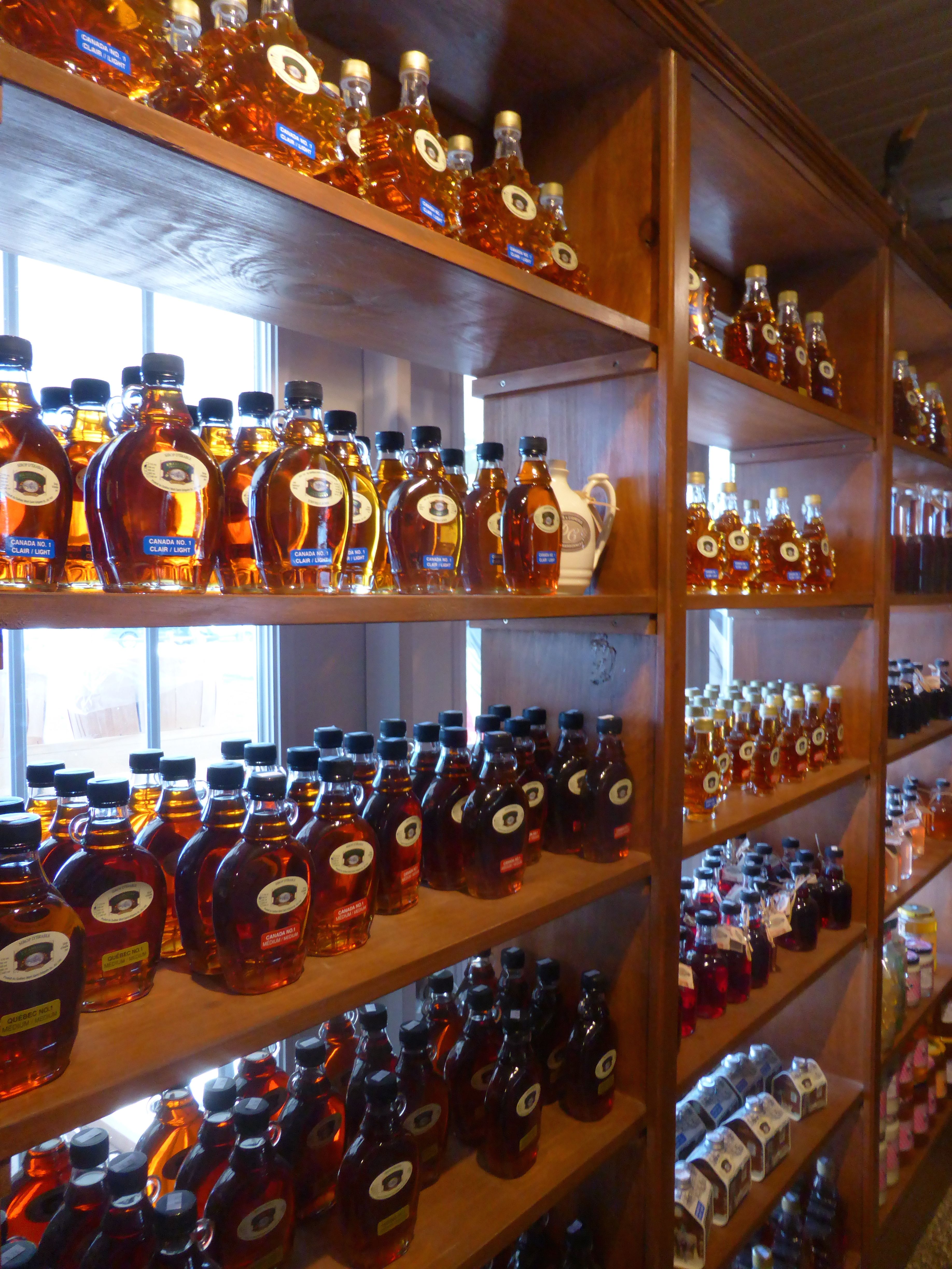 maple syrup in bottles