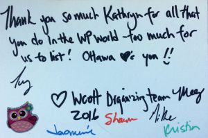 Lovely thank-you note from the organizers