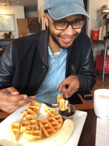 Allan with waffle