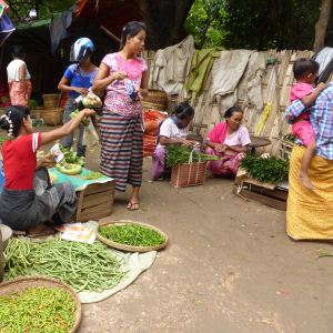 market women and vegetables
