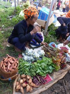 woman selling vegetables