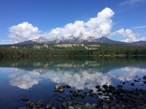 Lake with cloud reflection