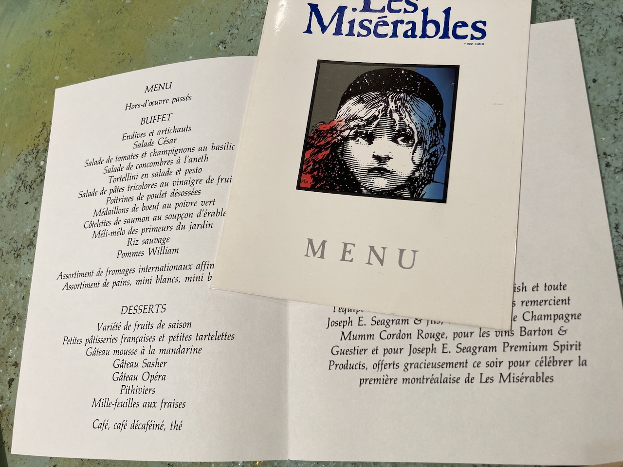 Reception menu