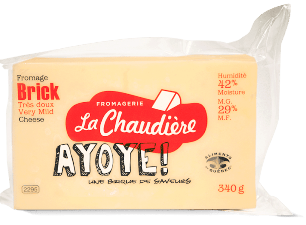 brick of La Chaudière cheese called "Ayoye!"
